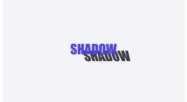 Kinetic typography animation: the word shadow with dynamic drop shadow effect animation