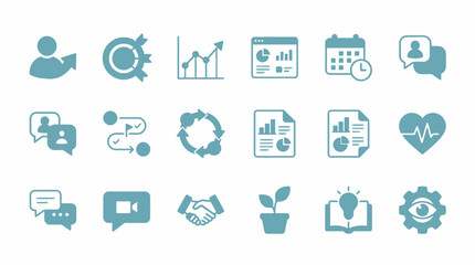 Fototapeta premium Professional business strategy and management icon set.