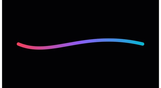Minimalist gradient wave line animation on animation black background abstract