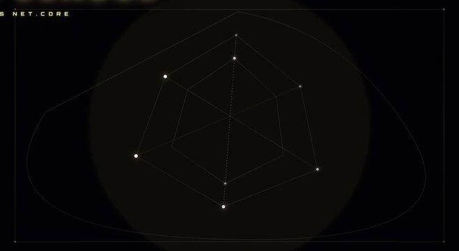 Minimalist radar chart animation: dynamic data visualization hud animation