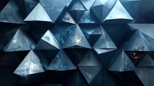 Abstract background featuring dark blue geometric triangular shapes