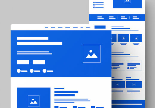 Website Wireframe Landing Page Design