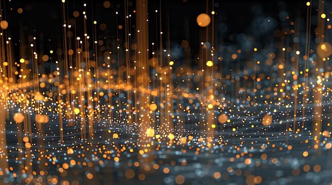 Abstract Digital Light Particles with Glowing Effect