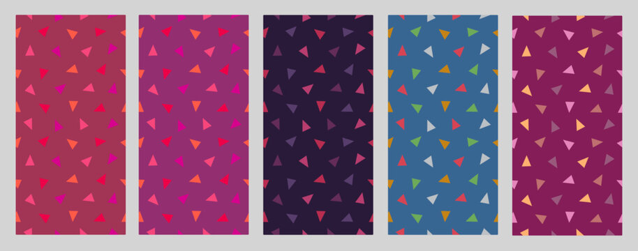 Colorful Triangle Patterns on Dark Backgrounds