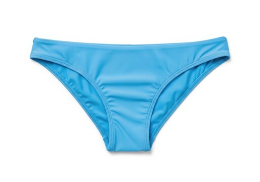 Light blue bikini bottom on white background isolated on white background