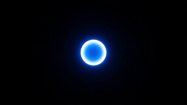 量子力学における重ね合わせと波動関数の収縮の抽象的表現。確率の雲から単一の粒子へ変化するループ映像