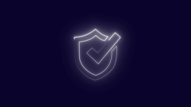 shield check mark icon animation. Success, correct or right choice icon animation.