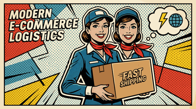 Modern Ecommerce Logistics Delivery Team.