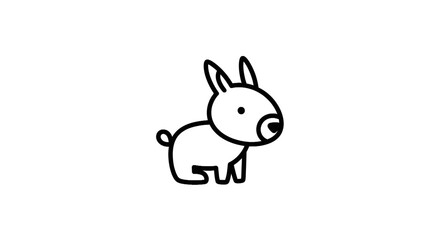 Fototapeta premium Cute Cartoon Donkey Side View.