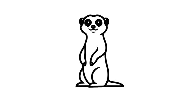 Cute Cartoon Meerkat Standing Upright.