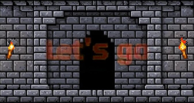 Pixel Art Retro Dungeon Countdown Timer Three To One Let's Go