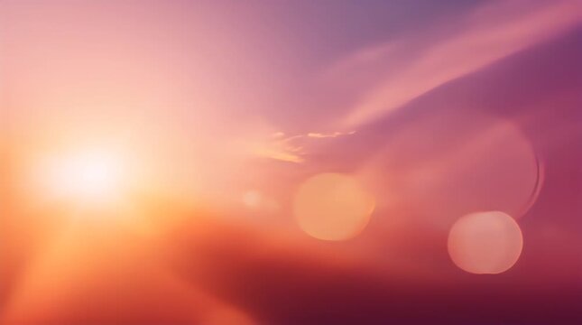Abstract Sunset with Warm Colors and Lens Flare
