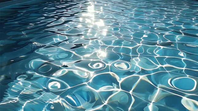 Clear Blue Water with Sunlight Reflection on Surface