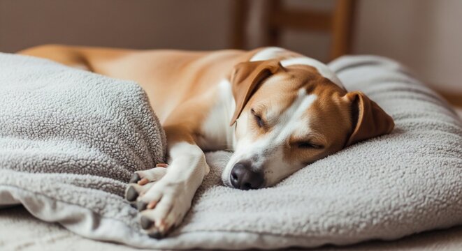 Dog relaxing on pillow