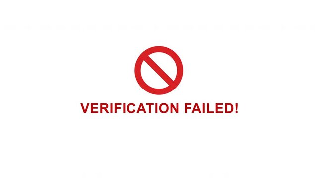 Verification Failed Error Animation | Identity Authentication Failure Alert