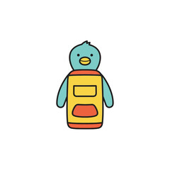 Obraz premium Cute cartoon blue bird toy figure.