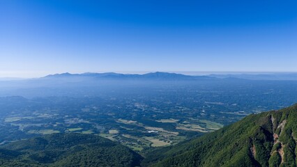 初夏の久住高原 ミヤマキリシマ群生地の空撮風景 © landscape photo