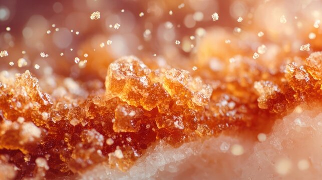 Macro detail of honey crystallization texture