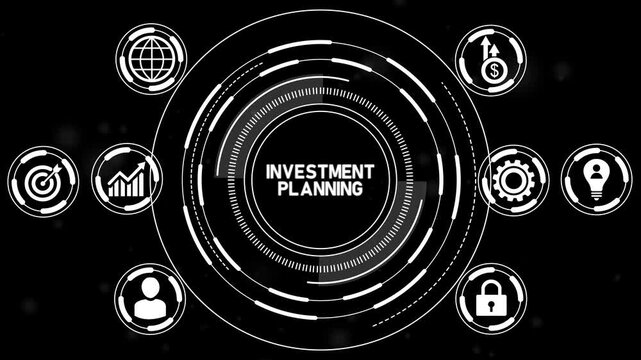 Investment planning concept for financial growth with icon of investment, capital, risk, profit, potential, analysis.4k Animation video.