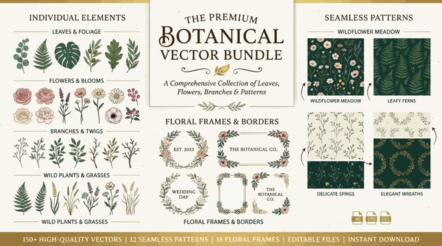 Vintage floral postage stamp set vector illustration design retro paper labels and icons for business template concept passport card frame ticket sign pattern