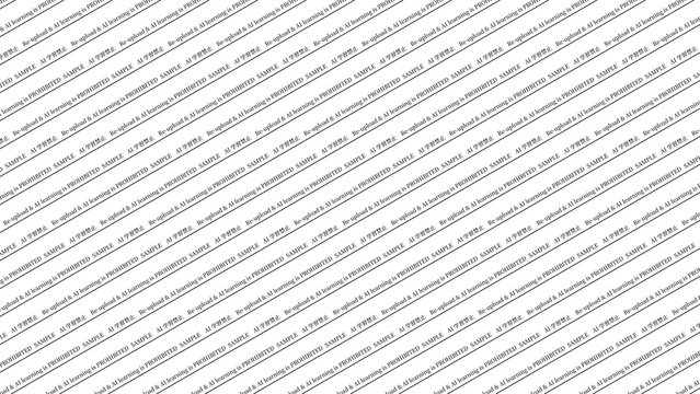 無断転載禁止とAI学習禁止の文字に斜線を追加した透かし用ウォーターマークパターン素材。Watermark pattern background with lines and text prohibiting unauthorized re-upload and AI learning.