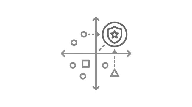 Strategic risk assessment and data security icon.