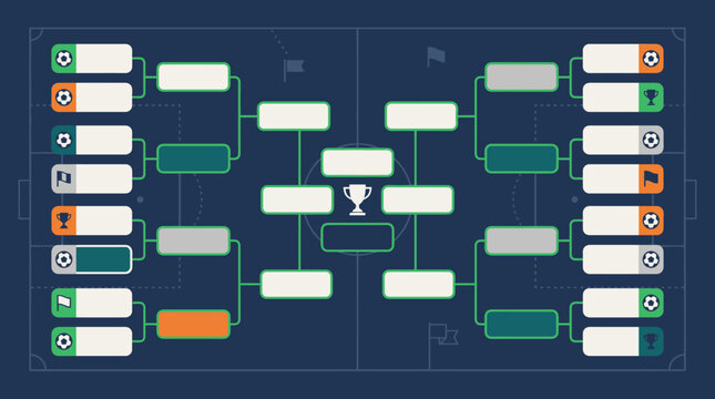 Tournament Bracket Infographic Vector Style Chart.
