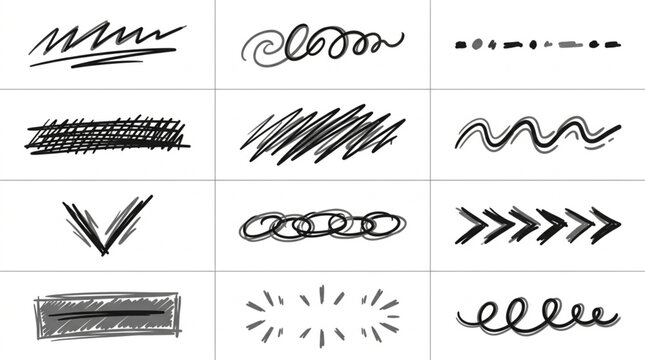 Abstract Hand-Drawn Symbols and Patterns