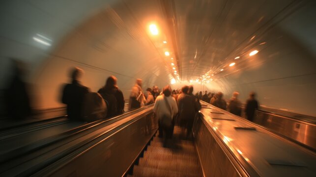 Tunnel walkway people