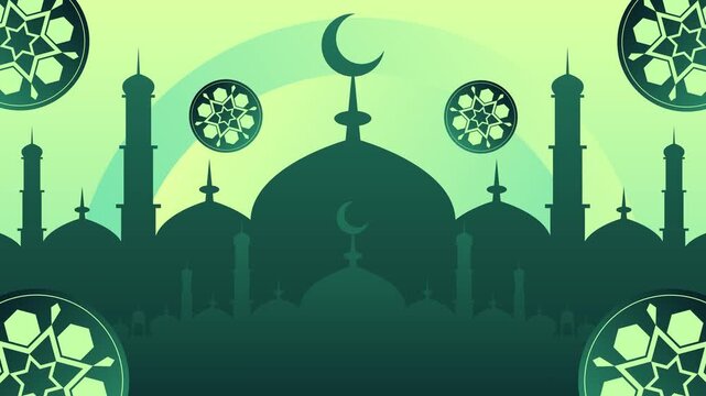 Animated arabesque background for religious greetings as ramadan  Hajj  Eid and common Islamic purposes.