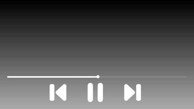 music player control bar animation video ,minimalist audio player controls animation.music player control bar animation 4k video.