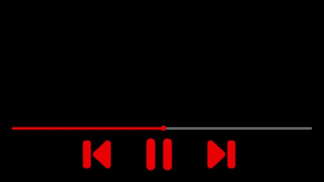 music player control bar animation video ,minimalist audio player controls animation.music player control bar animation 4k video.