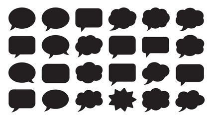Fototapeta premium Speech and Thought Bubble Icons Vector Set for Dialogue Conversation Messaging and Creative Communication