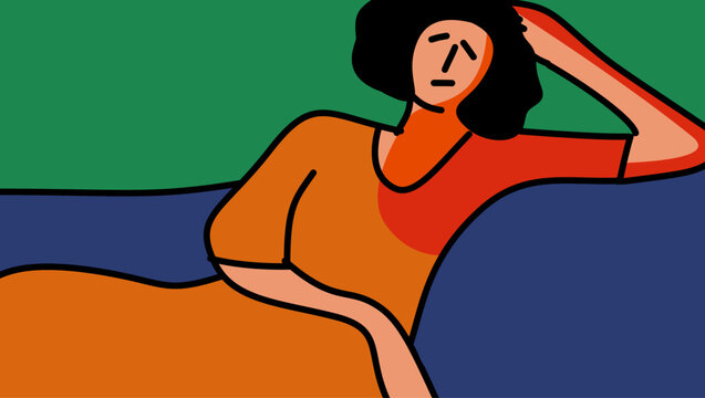 localization of pain in angina pectoris, color vector illustration