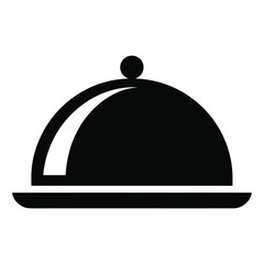 Elegant food serving dome tray icon for restaurant menu or catering service with restaurant catering hospitality culinary gastronomy illustration © MDAREFIN