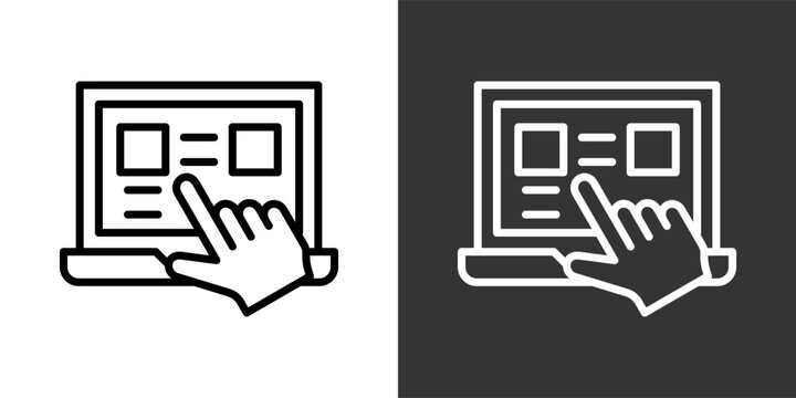 Options Black And White Multiple Style Icon Set Collection Pack Vector Illustration 