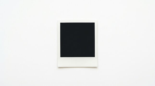 centered single blank polaroid photo frame on a clean white background