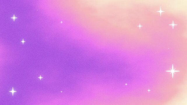 Seamless Looping Y2K Sparkle Star Animation on Purple Pink Gradient Background