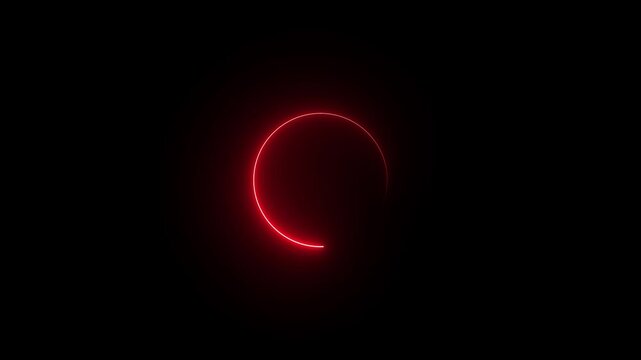 Animated glowing neon circular line frame animation. neon ellipse circle border loop icon. bright glowing load circle outline, ring circle loop 4k Video animation.