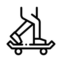 skateboard line icon © notivestudios