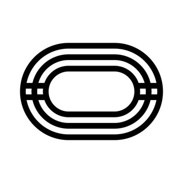 track oval line icon
