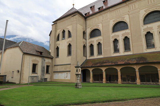 View of the cloister of the Cathedral in Brixen, South Tyrol, Italy- Its origins go back to the year 980 AD
