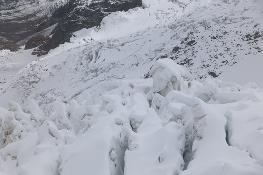 Glacier at the Eismeer station of the Jungfrau Railway, Bernese Alps in Switzerland