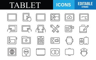 Fototapeta premium Digital Tablet and Touchscreen Technology Symbol Set