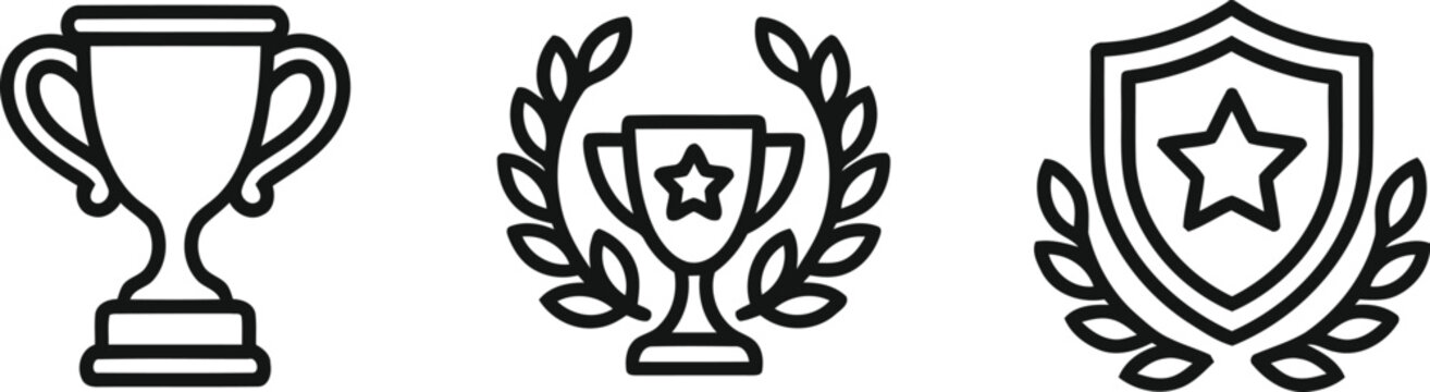 Football world cup 2026 trophy and champion icons
