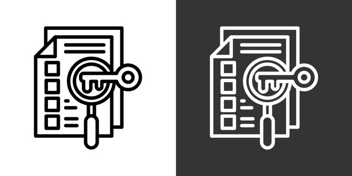 Keyword Planner Black And White Multiple Style Icon Set Collection Pack Vector Illustration 