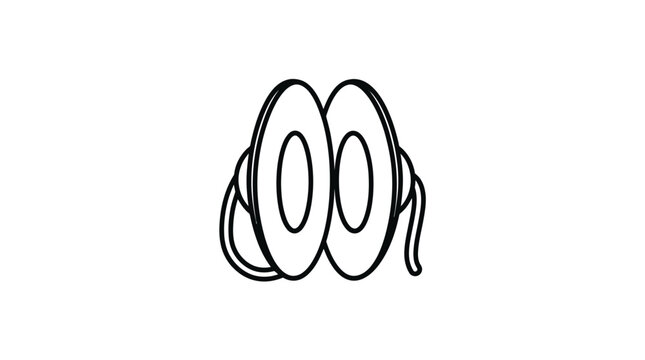 Hand cymbals manjeera percussion instrument line art.