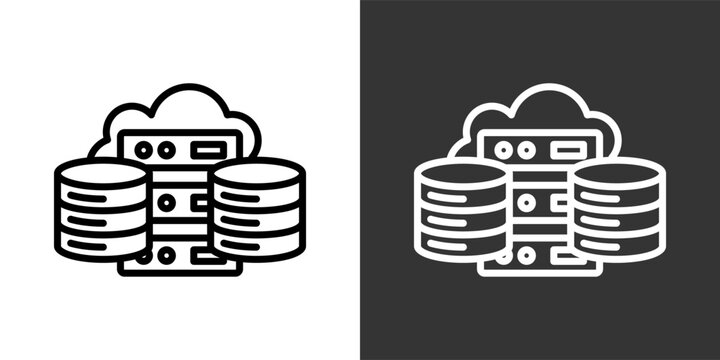Data Center Black And White Multiple Style Icon Set Collection Pack Vector Illustration 