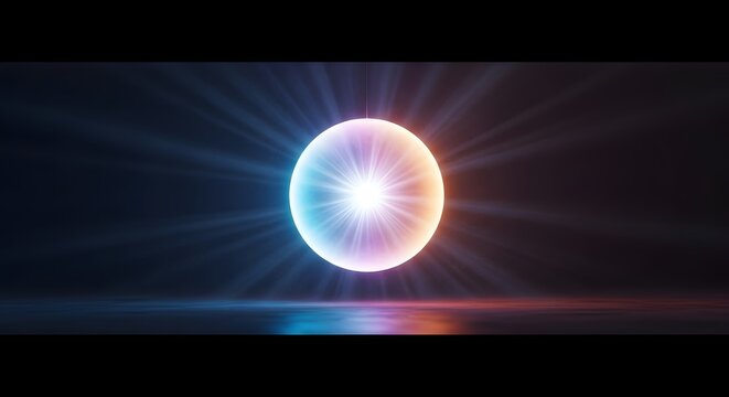 Glowing Orb with Radial Gradient Background and Soft Luminous Halo Abstract Light Effect