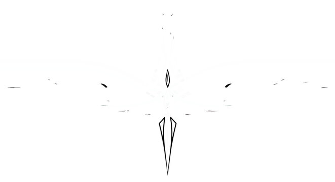 Symmetrical inkblot or abstract rorschach test design with central vertical element and faint horizontal markings